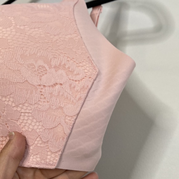 Knix Pink Lace Wingwoman Size 8 40D 40DD 40E 42D 42DD 42E Floral Wireless Comfy - Picture 9 of 13